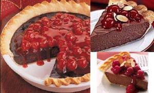 Top with cherries and almonds.